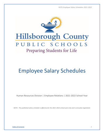 Employee Salary Schedules - Hillsborough Schools