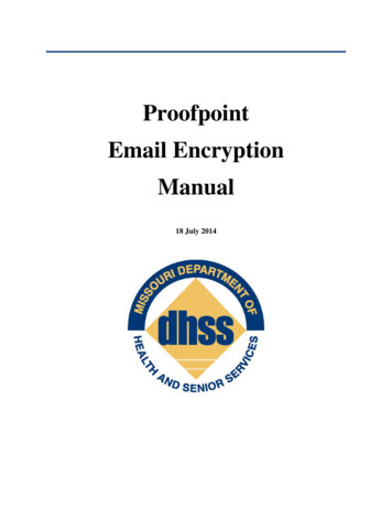 Proofpoint Email Encryption Manual - Missouri