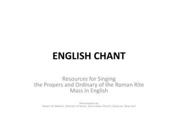 English Chant - Roman Catholic Diocese Of Syracuse