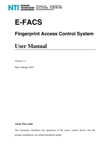 Fingerprint Access Control System User Manual
