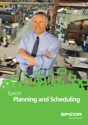 Epicor Planning And Scheduling - Epaccsys