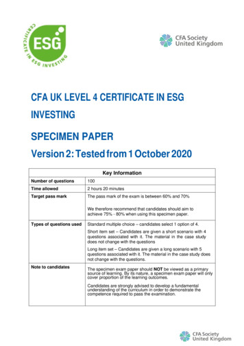 ESG Specimen Paper Final - CFA UK