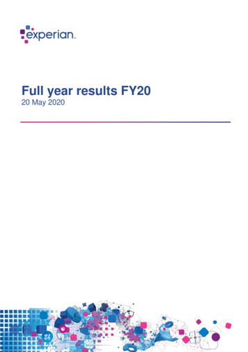 Full Year Results FY20 - Experian Plc