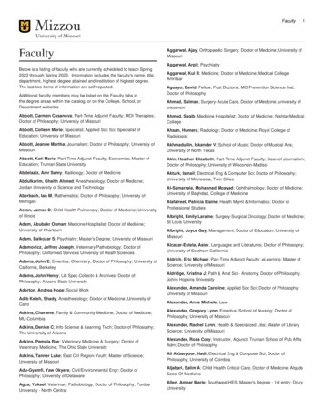 Faculty - University Of Missouri