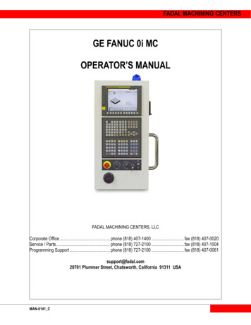 GE FANUC 0i MC OPERATOR’S MANUAL - Fadal CNC Machines