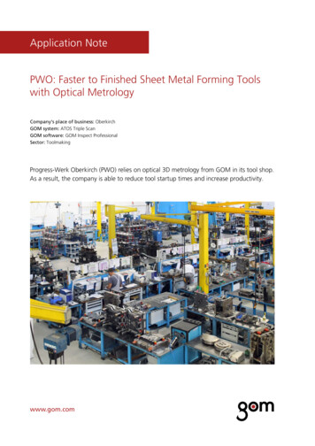 Application Note PWO: Faster To Finished Sheet Metal .