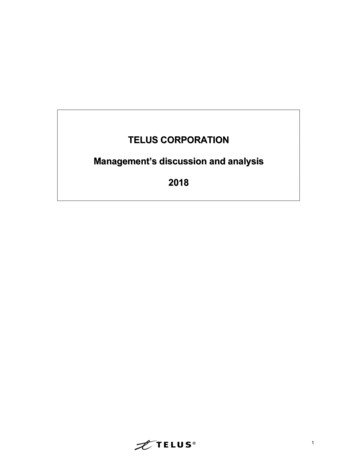 TELUS CORPORATION Management's Discussion And Analysis 2018 - Craft