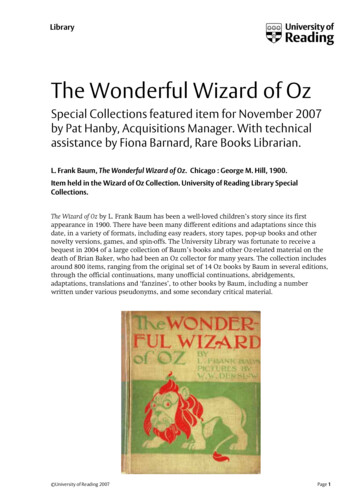 The Wonderful Wizard Of Oz - University Of Reading