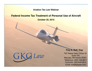 Federal Income Tax Treatment Of Personal Use Of Aircraft