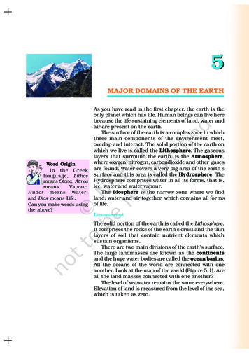 MAJOR DOMAINS OF THE EARTH - NCERT
