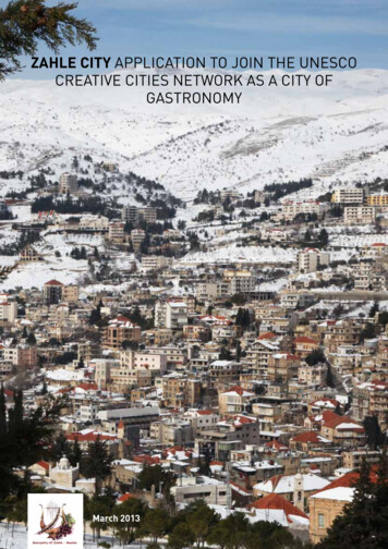 ZAHLE CITY APPLICATION TO JOIN THE UNESCO CREATIVE 