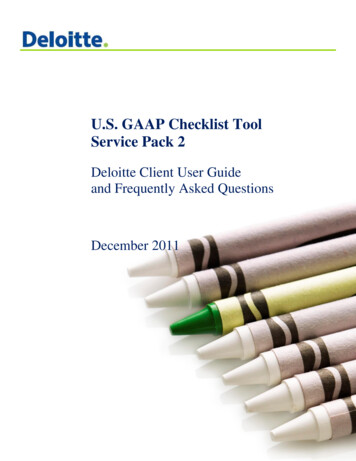 U.S. GAAP Checklist Tool Service Pack 2