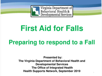First Aid For Falls - Virginia Department Of Behavioral .