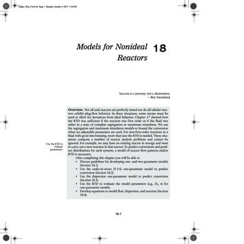 Models For Nonideal 18 Reactors