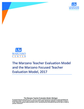 The Marzano Teacher Evaluation Model Marzano Focused 