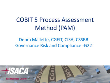 COBIT 5 Process Assessment Method (PAM)