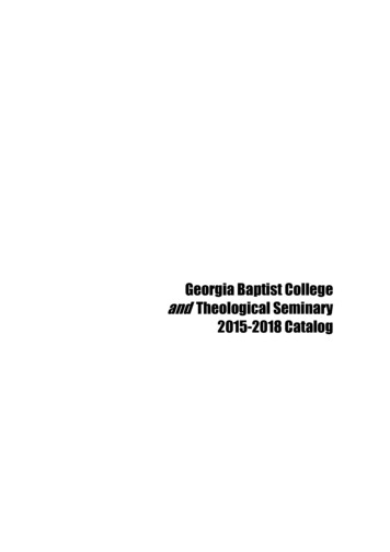 GBC Catalog 2015-2018 - Peachtree Baptist Church