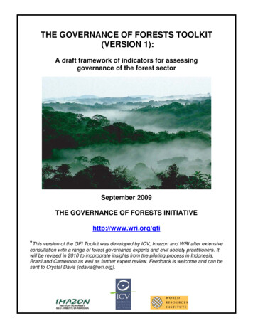 THE GOVERNANCE OF FORESTS TOOLKIT (VERSION 1) - WRI Indonesia