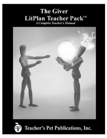 Giver Lit Plans - Livingston Public Schools