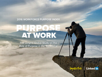 2016 Workforce PurPose Index - Imperative