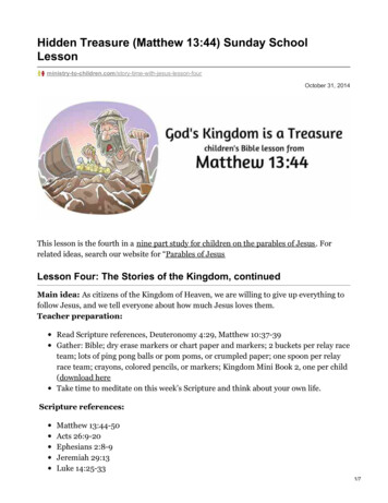 Lesson Hidden Treasure (Matthew 13:44) Sunday School