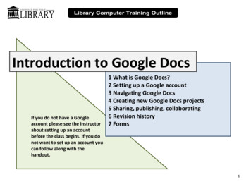 Introduction To Google Docs - Louisville Free Public Library