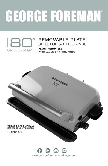 REMOVABLE PLATE - Use And Care Manuals