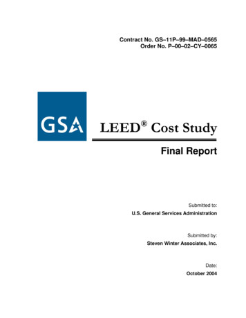 LEED Cost Study - US EPA