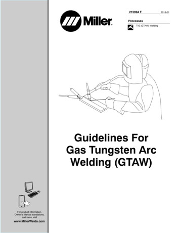 Guidelines For Gas Tungsten Arc Welding (GTAW)