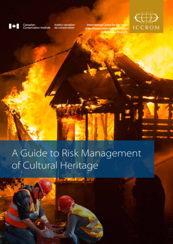 A Guide To Risk Management Of Cultural Heritage
