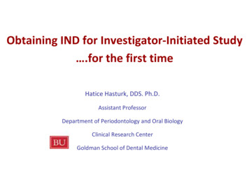 Obtaining IND For Investigator-Initiated Study .for The First Time