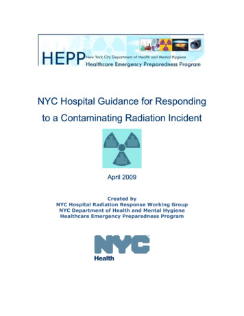 NYC Hospital Guidance For Responding To A Contaminating Radiation Incident