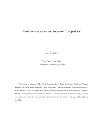 Price Discrimination And Imperfect Competition