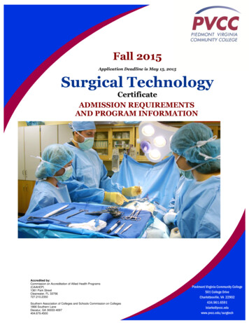 Surgical Technology - Pvcc.edu