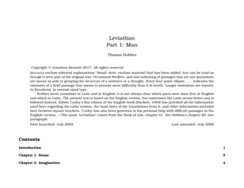 Leviathan Part 1: Man - Early Modern Texts