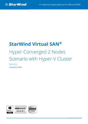 Hyper-Converged 2 Nodes Scenario With Hyper-V Cluster