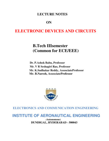 ELECTRONIC DEVICES AND CIRCUITS B.Tech 