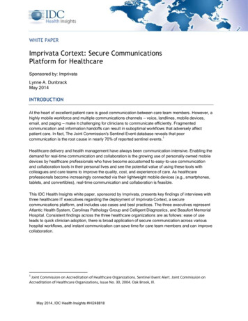 Imprivata Cortext: Secure Communications Platform For . - Microsoft