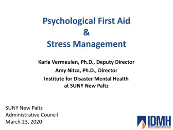 Psychological First Aid Stress Management