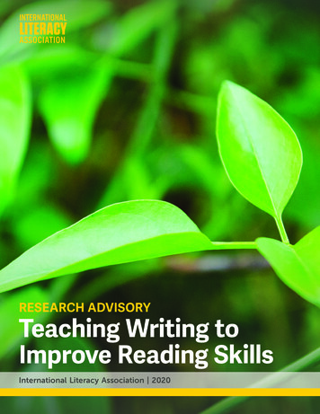 Research Advisory: Teaching Writing To Improve Reading Skills