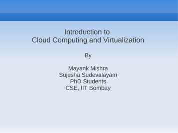 Introduction To Cloud Computing And Virtualization