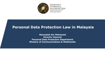 Introduction To Personal Data Protection In Malaysia