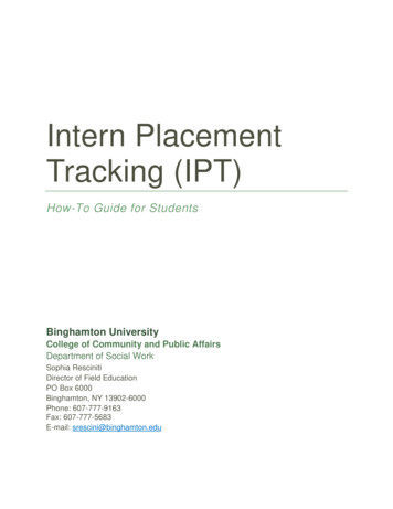 Intern Placement Tracking (IPT) - Binghamton University