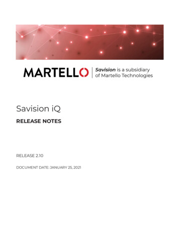 Savision IQ Release Notes - Amazon Web Services