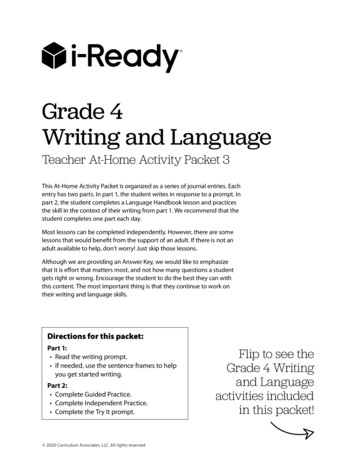 Grade 4 Writing And Language - Framework