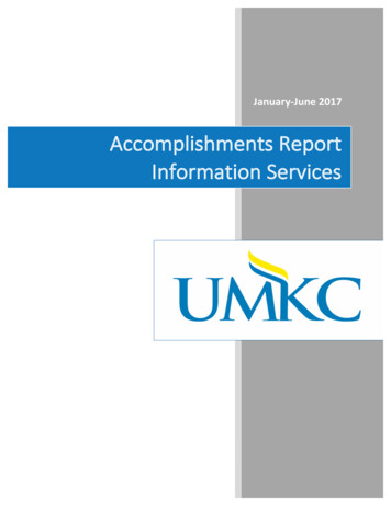 Accomplishments Report Information Services - Umkc.edu