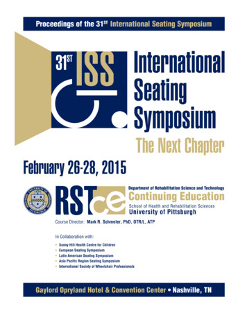 Proceedings Of The 31 ST International Seating Symposium International .
