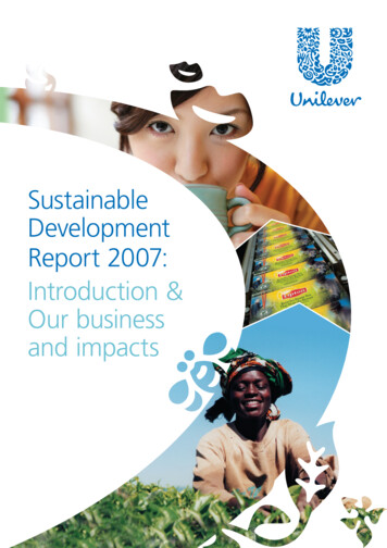 Sustainable Development Report 2007: Introduction & Our .