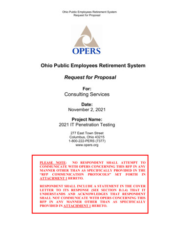Ohio Public Employees Retirement System Request For Proposal