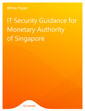 IT Security Guidance For Monetary Authority Of Singapore - Avanade
